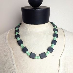 Piece #165 "Stone Pearls" Green Cat's Eye Necklace
